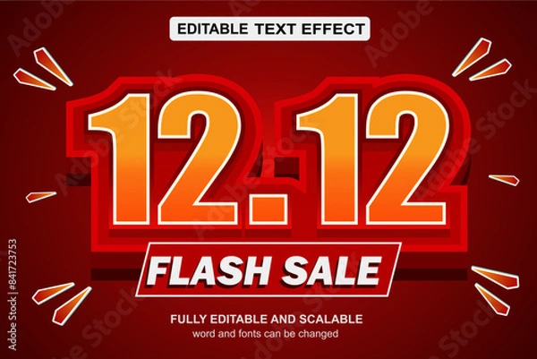 Fototapeta 12.12 FLASH SALE EDITABLE TEXT EFFECT VECTOR FILE
