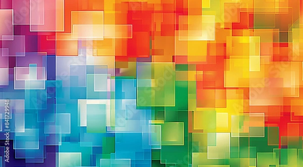 Fototapeta Abstract geometric shapes in rainbow colors