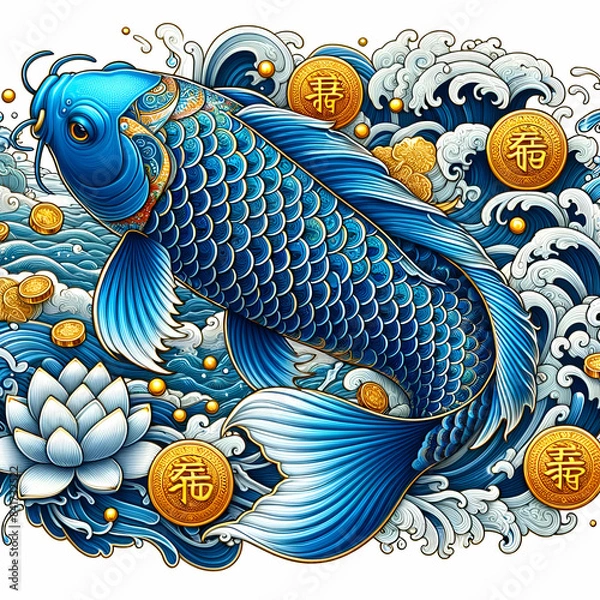 Obraz koi fish background generative AI