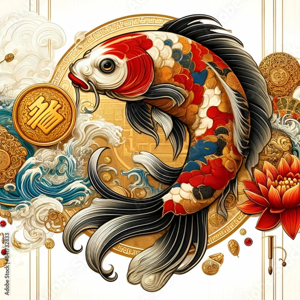 Obraz koi fish background picture generative AI