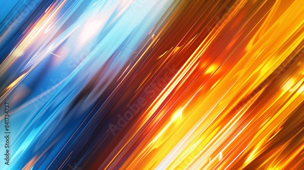 Fototapeta Orange and Sky blue with templates metal texture soft lines tech gradient abstract diagonal background