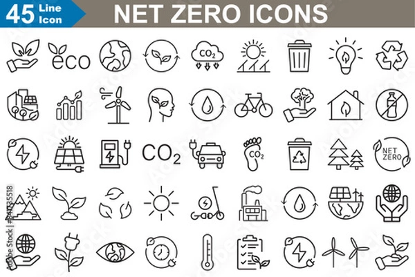 Fototapeta Net zero Icons set vector illustrator.