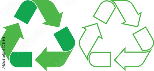 Fototapeta set of recycling icons. Editable stock and fill colorful recycle logo symbol. vector illustration. Waste recycling innovation. Reuse, ecofriendly environment and save the planet