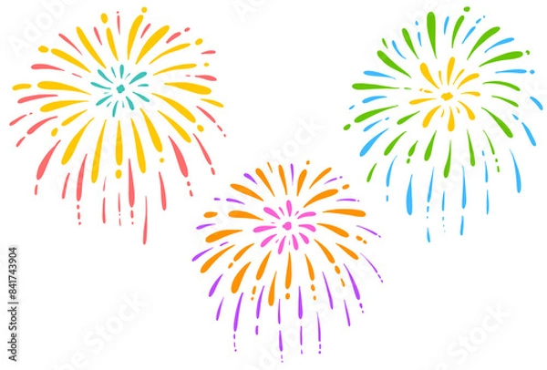 Fototapeta 打ち上げ花火のイラスト　カラー