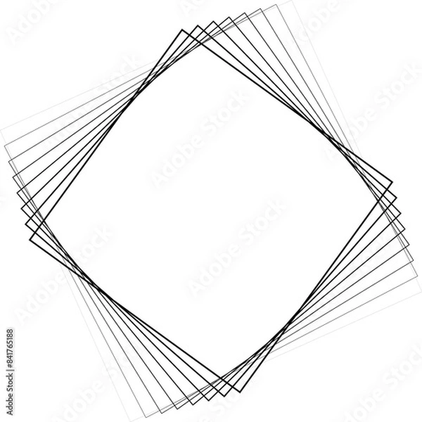 Obraz Square shape blend gradient line spiral. Technology concept