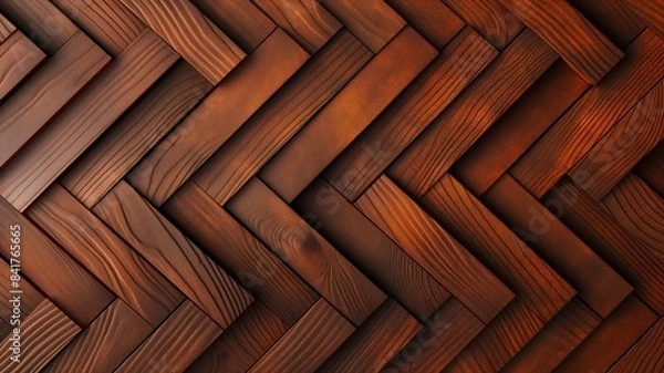 Fototapeta Wooden texture herringbone style abstract pattern background for wall or floor