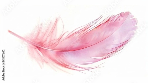 Fototapeta Beautiful Pink Feather - Generative AI