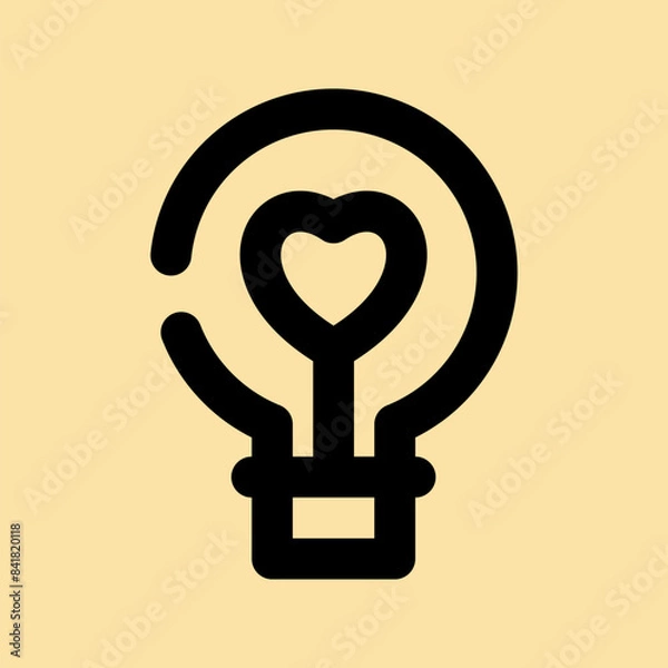 Fototapeta vector icon light, bulb, idea, thought, heartbeat, lightbulb