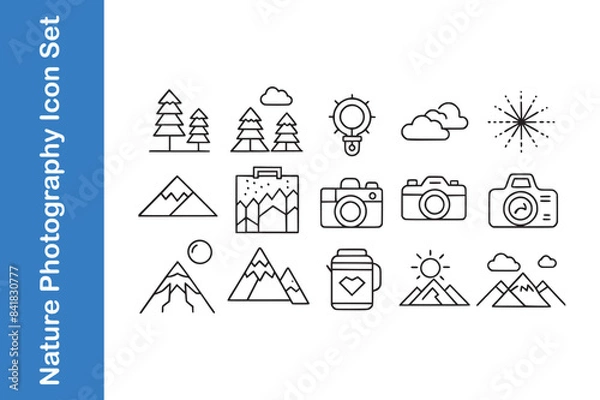 Obraz Nature photography icon set with vector. 
