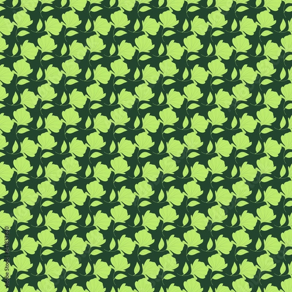 Fototapeta Hand drawn pressed flowers pattern