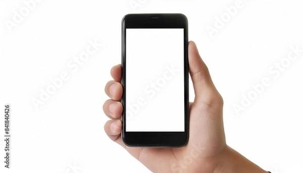 Obraz hand holding smartphone with blank screen