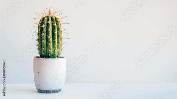 Obraz cactus in a pot on white background