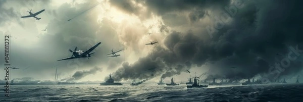 Obraz d-day background concept with copy space	