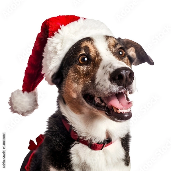 Obraz dog wearing santa hat