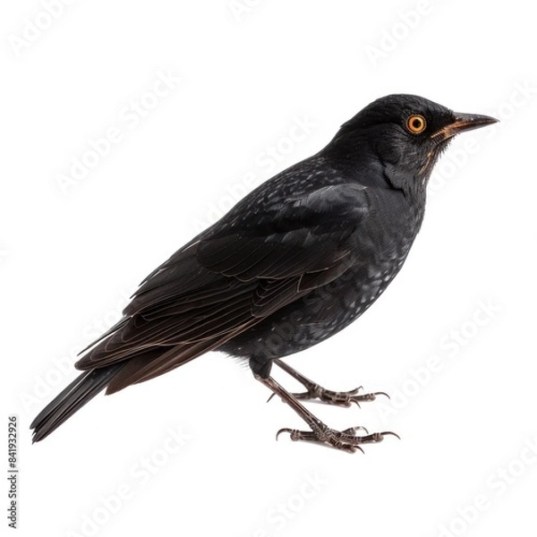 Fototapeta Blackbird isolated on white background 