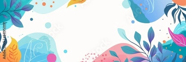 Fototapeta Abstract floral background with watercolor elements.