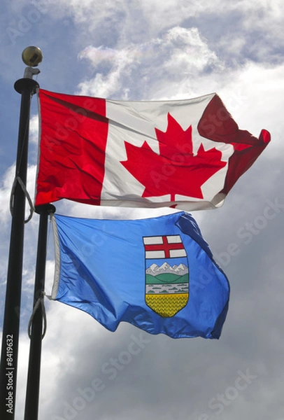 Obraz Flaggen von Kanada und Alberta