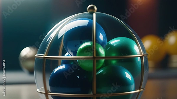 Obraz Lottery balls in close-up are included. Concert - practical jokes are a test of luck