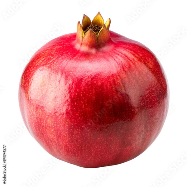 Fototapeta whole pomegranate  isolated  on a transparent background, organic, fresh produce