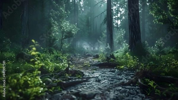 Obraz Misty Forest Path