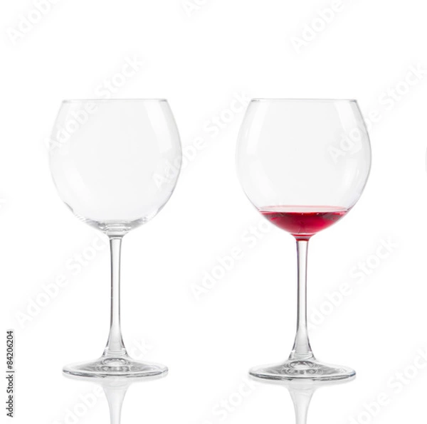 Fototapeta Empty wine glass. isolated on a white background