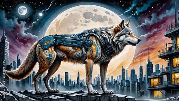 Obraz Cyborg wolf