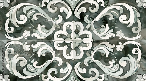 Fototapeta Elegant Tile Pattern Collection with Floral and Geometric Designs