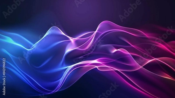 Fototapeta Abstract dynamic motion of liquid or fluid shape, pattern composition. Colorful gradient background. Vector modern graphic, minimal design elements for backdrop, poster, wallpaper, flyer, layout