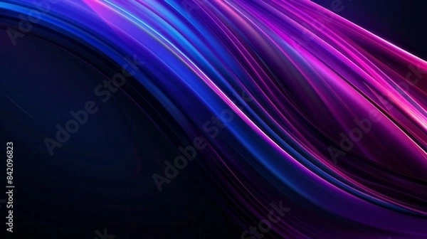 Fototapeta Abstract dynamic motion of liquid or fluid shape, pattern composition. Colorful gradient background. Vector modern graphic, minimal design elements for backdrop, poster, wallpaper, flyer, layout