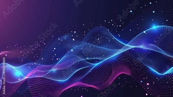 Fototapeta Perspective High-tech speed circuit data technology background. Abstract 3D futuristic circuit lines movement motion for advertising and game artwork. Digital innovation tech. Sci fi  .