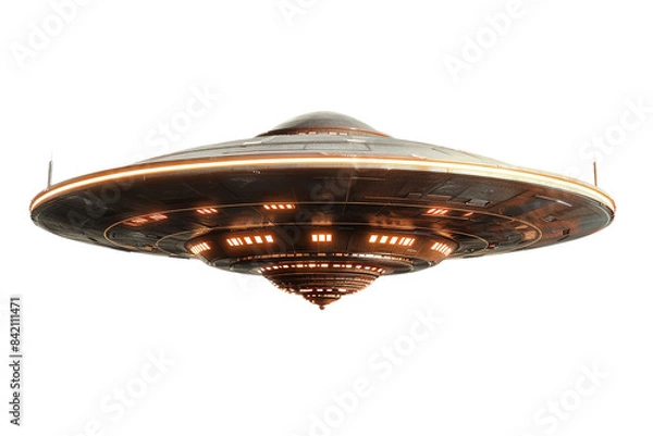 Obraz A PNG image features a UFO (Unidentified Flying Object) ship