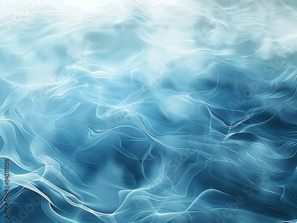 Fototapeta Gentle swirls of blue smoke create an abstract pattern, capturing the fluid motion and ethereal quality of the smoke.
