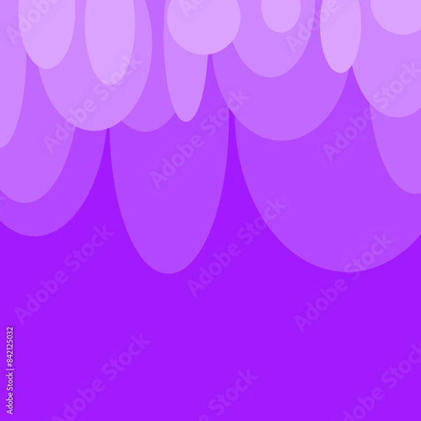 Fototapeta Purple circles and ovals falling from the top of purple background