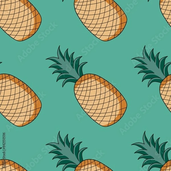 Obraz seamless background with pineapple