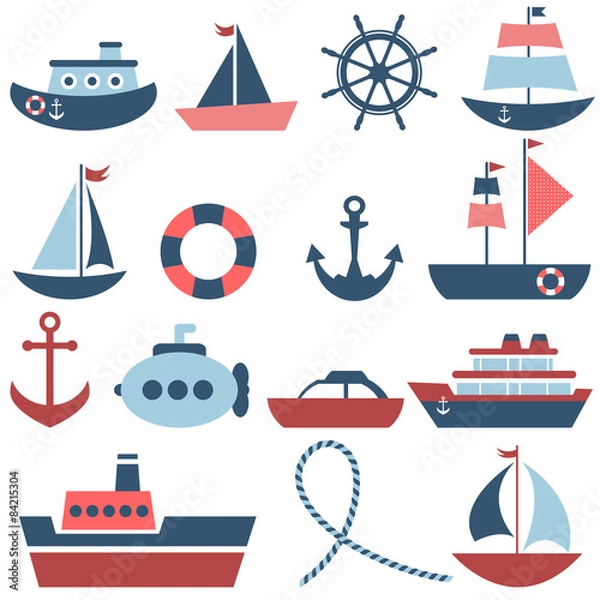 Obraz sea transport set