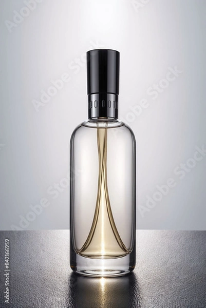 Fototapeta Perfume glass bottle template. For mockup of minimalist perfume fragrance Bottle package with label
