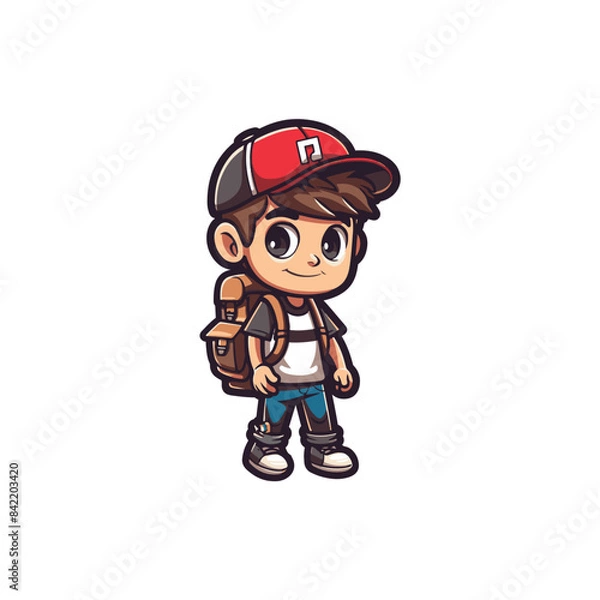 Obraz cute backpacker character vector design