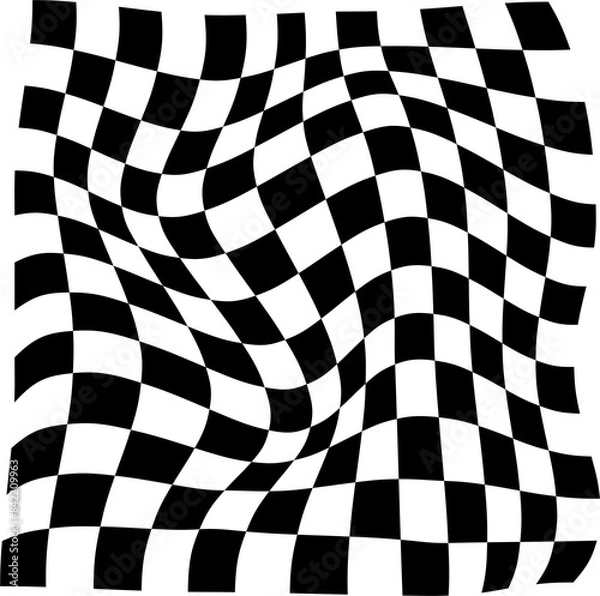 Fototapeta checkered flag bellowing in the wind ideal background - vector