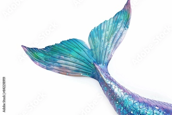 Obraz Mermaid tail on white background