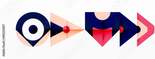Fototapeta Colorful circle and triangle abstract background. Template for wallpaper, banner, presentation, background