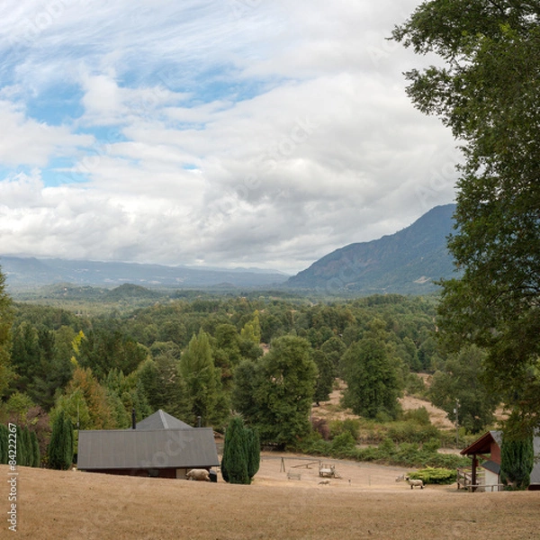Obraz Tourist base on mountainside