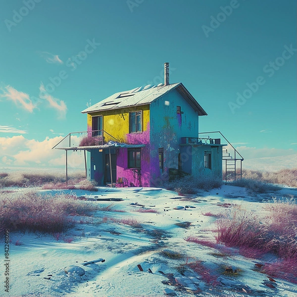 Fototapeta A bird is sitting under a tree a river ai generative photo