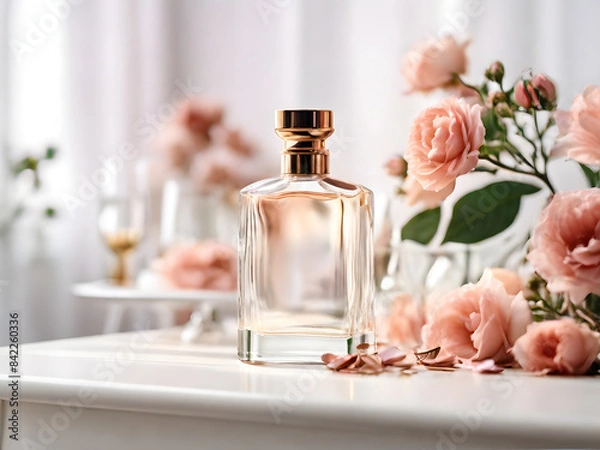 Obraz bottle of perfume and rose