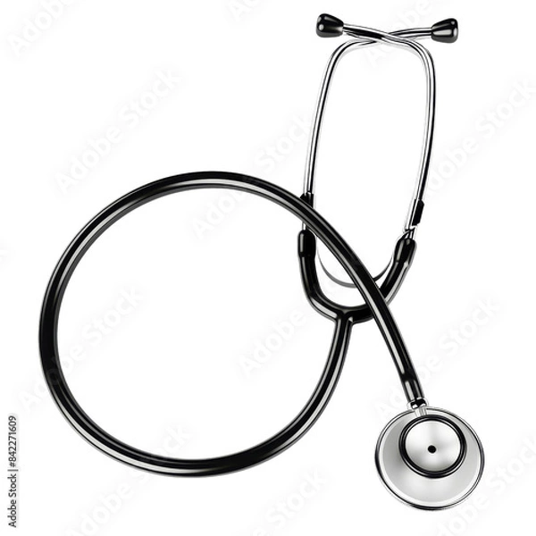 Obraz Black stethoscope on transparent background clipart


