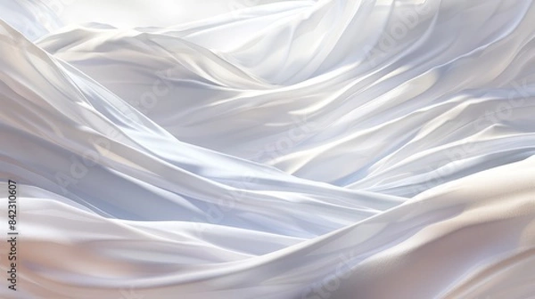Fototapeta Abstract flowing white fabric creating a sense of softness and elegance. Concept of purity, movement, and luxury.
