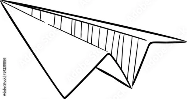 Fototapeta Hand drawn paper plane element vector