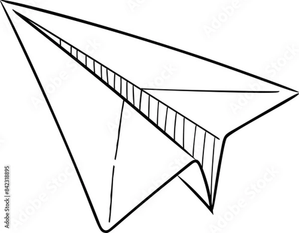 Fototapeta Hand drawn paper plane element vector