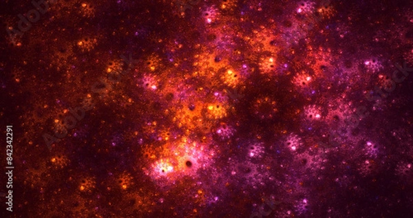 Fototapeta 3D manual rendering abstract colorful fractal light background. Its not AI Generatd illustration.