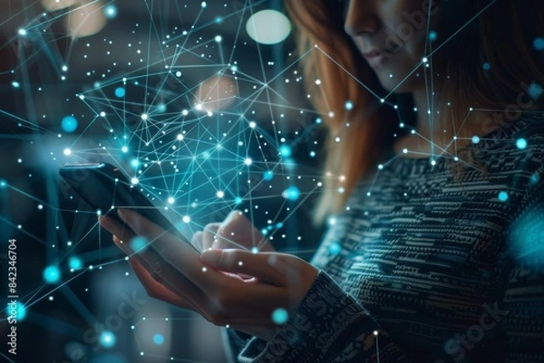 Fototapeta Enterprise mobility management specialist deploying mobile solutions for workforce
