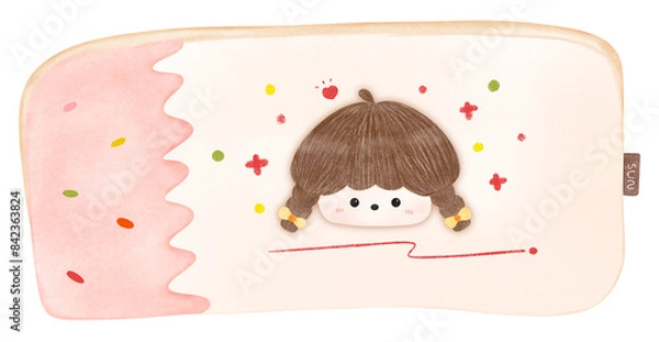 Obraz cute girl pencil box